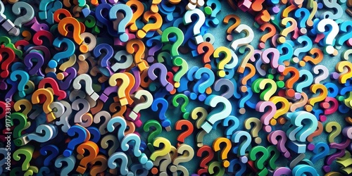 scattered question marks with space for answers