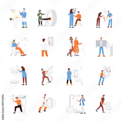 2-01.epHandy Set of Healthcare Services Flat Illustrations 

s