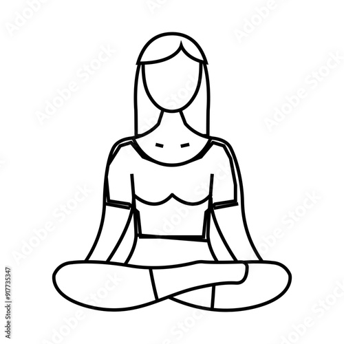 mindfulness meditation line icon vector. mindfulness meditation sign. isolated contour symbol black illustration