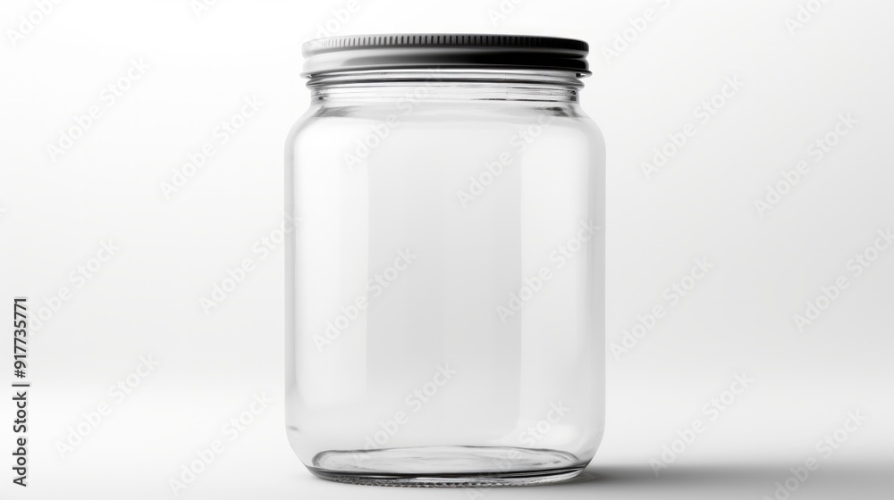 Glass jar isolated on white background. Neural network ai generated art Glass jar isolated on white background. Neural network ai generated art