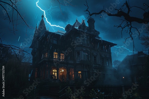 ai generative creepy mad scientist castle