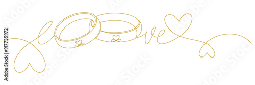 continuous line wedding ring ...