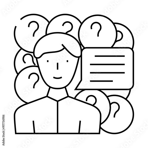 questions for seller line icon vector. questions for seller sign. isolated contour symbol black illustration