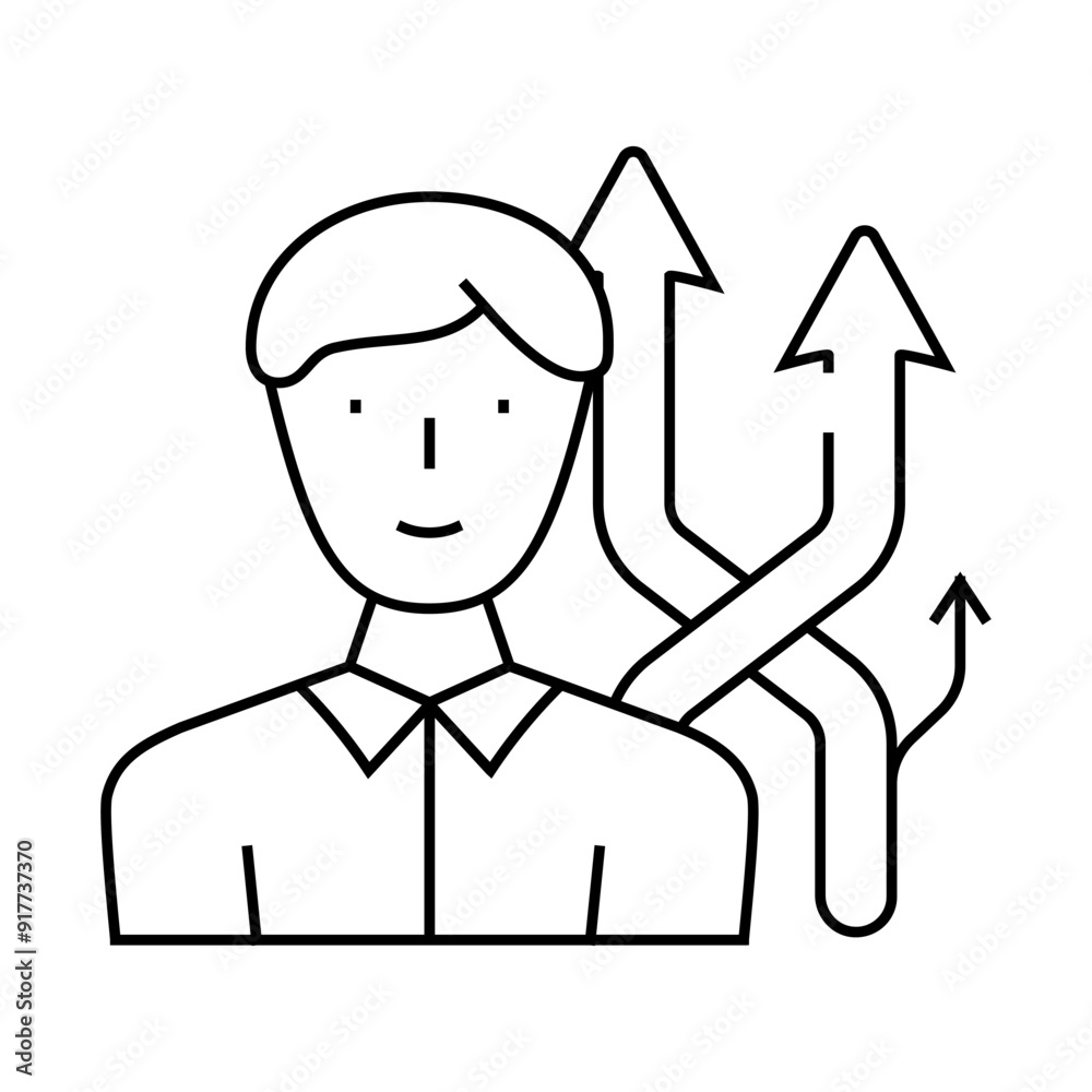 different directions of sales line icon vector. different directions of sales sign. isolated contour symbol black illustration different directions of sales line icon vector. different directions of sales sign. isolated contour symbol black illustration