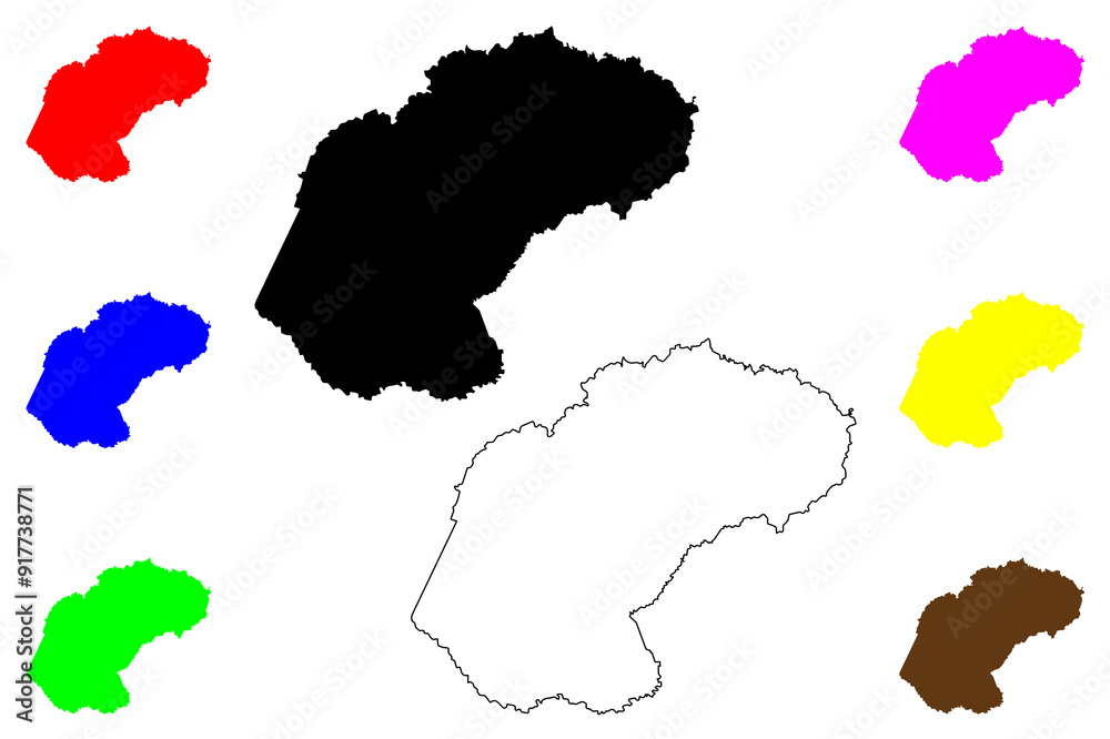 Naklejka premium Free State Province (Provinces of South Africa, Republic of South Africa, Administrative divisions, RSA) map vector illustration, scribble sketch Orange Free State map