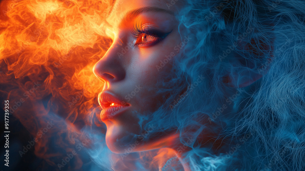 An artistic portrait with unique lighting An artistic portrait with unique lighting