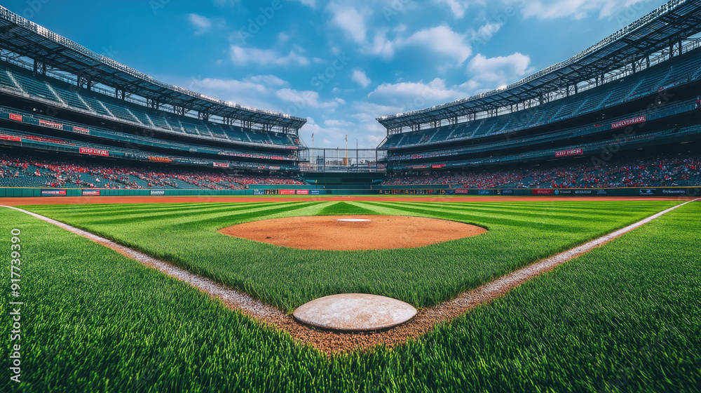 Obraz premium Wide shot of the baseball field