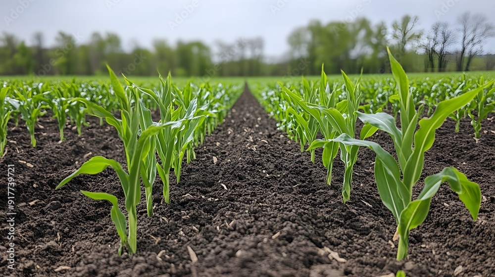 Lush Cornfield. Agricultural Growth Concept Lush Cornfield. Agricultural Growth Concept