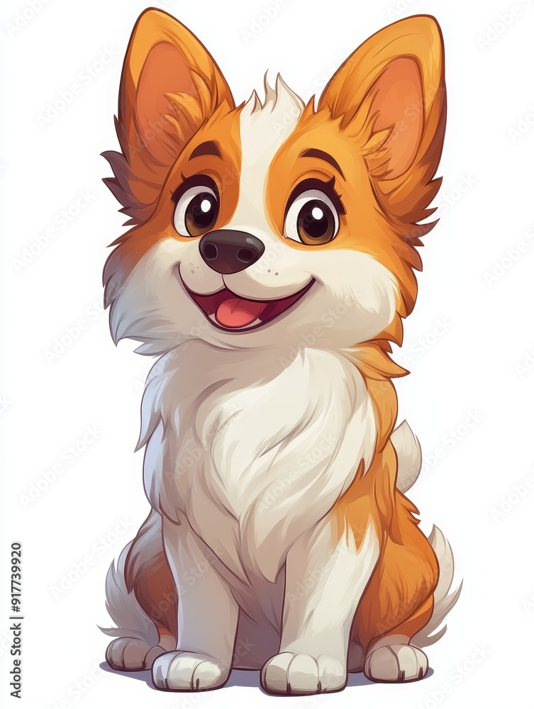 Smiling Cartoon Corgi Puppy Smiling Cartoon Corgi Puppy