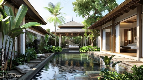 house building Exterior and interior design featuring a tropical