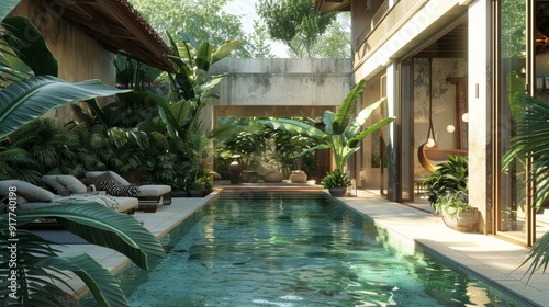 house building Exterior and interior design featuring a tropical