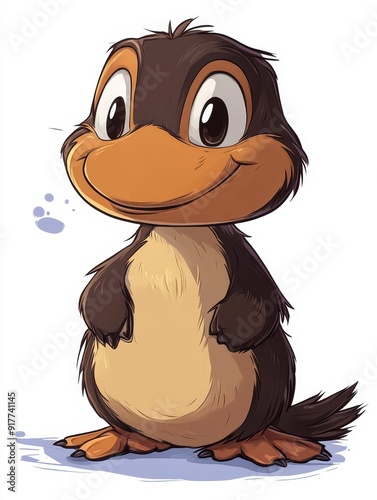 Cute Cartoon Platypus Illustration photo