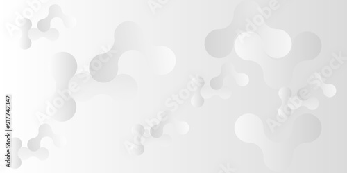 Vector white and gray gradient light abstract ornament wave paper gradient meatball wallpaper. modern creative geometric backdrop design pattern background for website banner template design.