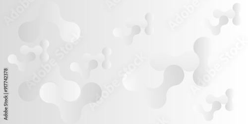 Vector white and gray gradient light abstract ornament wave paper gradient meatball wallpaper. modern creative geometric backdrop design pattern background for website banner template design.