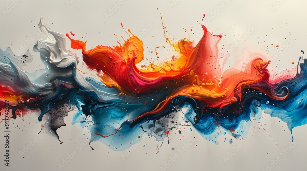 Dynamic Abstract Paint Splash in Vibrant Colors Dynamic Abstract Paint Splash in Vibrant Colors