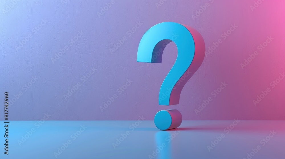 A 3D question mark icon set against a gradient blue-purple background symbolizes inquiry and curiosity in a modern digital context A 3D question mark icon set against a gradient blue-purple background symbolizes inquiry and curiosity in a modern digital context