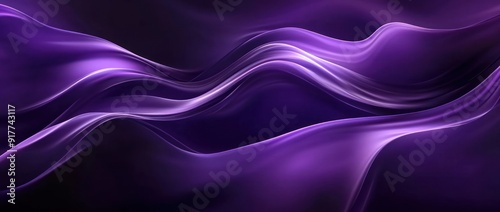 Abstract Purple Waves - A Digital Art Design