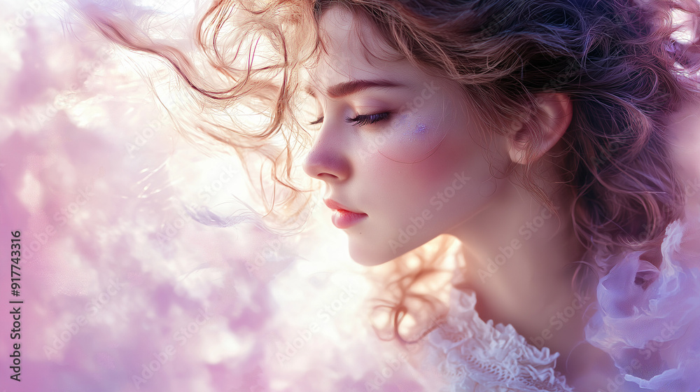 A fantasy-themed portrait with photo composition A fantasy-themed portrait with photo composition