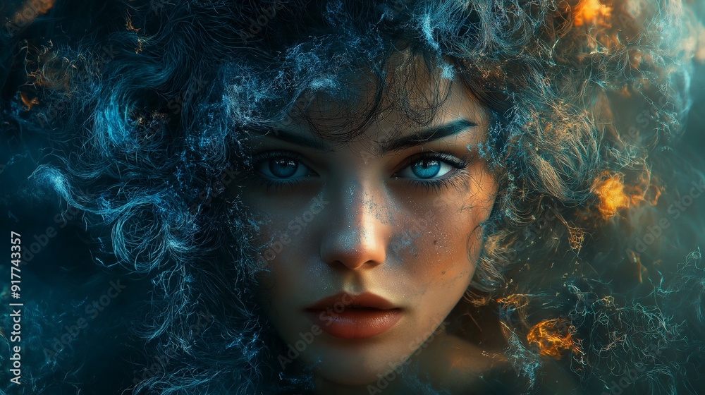 A fantasy-themed portrait with photo compositin A fantasy-themed portrait with photo compositin