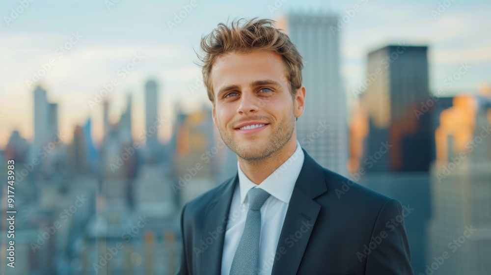 Confident Young Professional Smiling on Rooftop Confident Young Professional Smiling on Rooftop