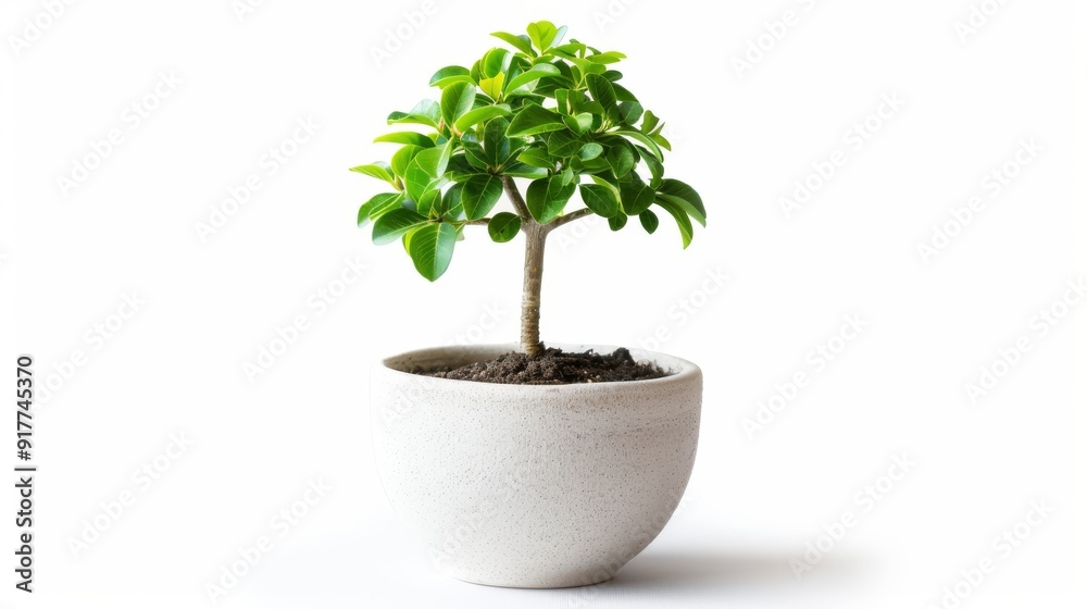Bonsai tree in a white minimalist pot Bonsai tree in a white minimalist pot