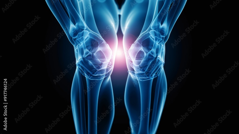 3D X-ray Illustration of Knee Joint Anatomy