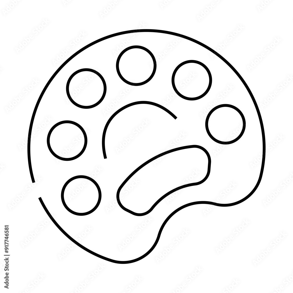 palette for painting line icon vector. palette for painting sign. isolated contour symbol black illustration palette for painting line icon vector. palette for painting sign. isolated contour symbol black illustration
