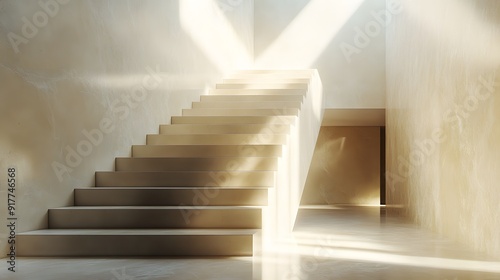 Modern Futuristic Architecture. Staircase and Corridor Design Concept photo