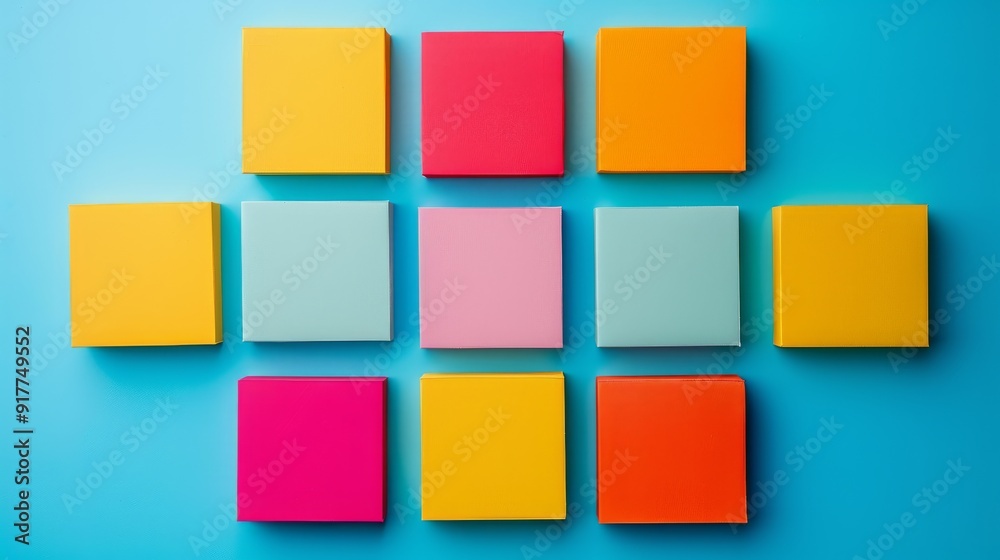 Flatlay colorful paper background