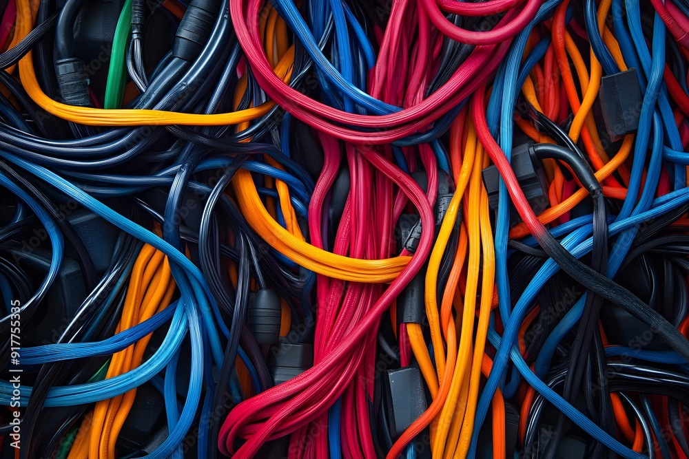 Wired Chaos. Abstract geometric patterns formed by intertwining wires.