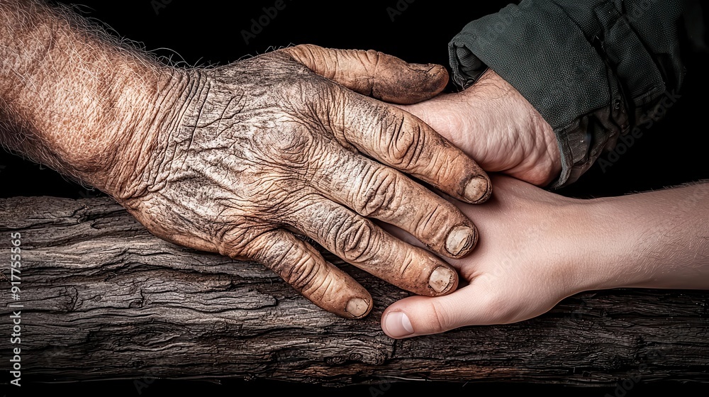 Fototapeta premium A close-up portrait of a worker's hands