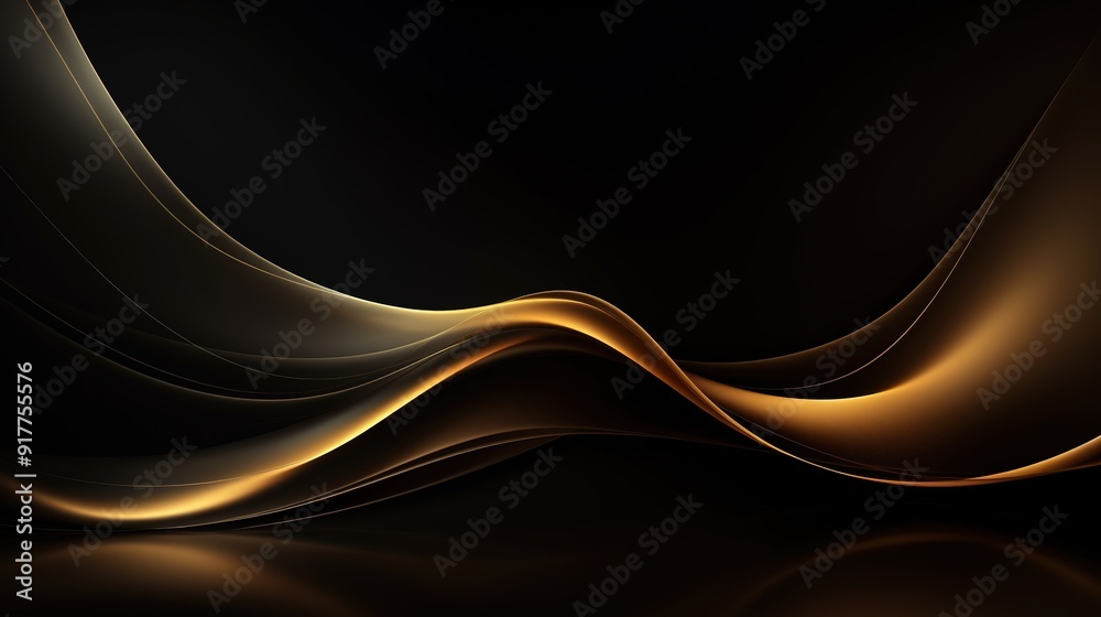 Abstract black and gold wave background. Abstract black and gold wave background.