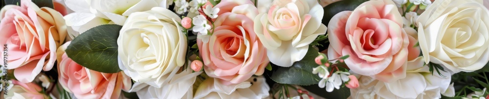 A beautiful arrangement of soft pink and white roses, perfect for weddings, events, and floral decorations. A beautiful arrangement of soft pink and white roses, perfect for weddings, events, and floral decorations.