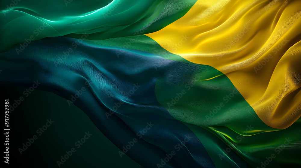 abstract illustration colors of the flag of brazil with dark green background for copy space abstract illustration colors of the flag of brazil with dark green background for copy space