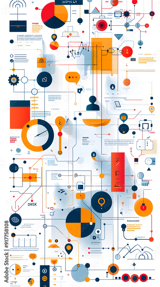 Overhead View of Workflow Setting with Digital Task Management and Tech Symbols Task Driven Workflow Innovation Concept Overhead View of Workflow Setting with Digital Task Management and Tech Symbols Task Driven Workflow Innovation Concept