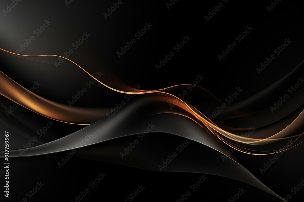 Abstract black and gold wave background. Abstract black and gold wave background.