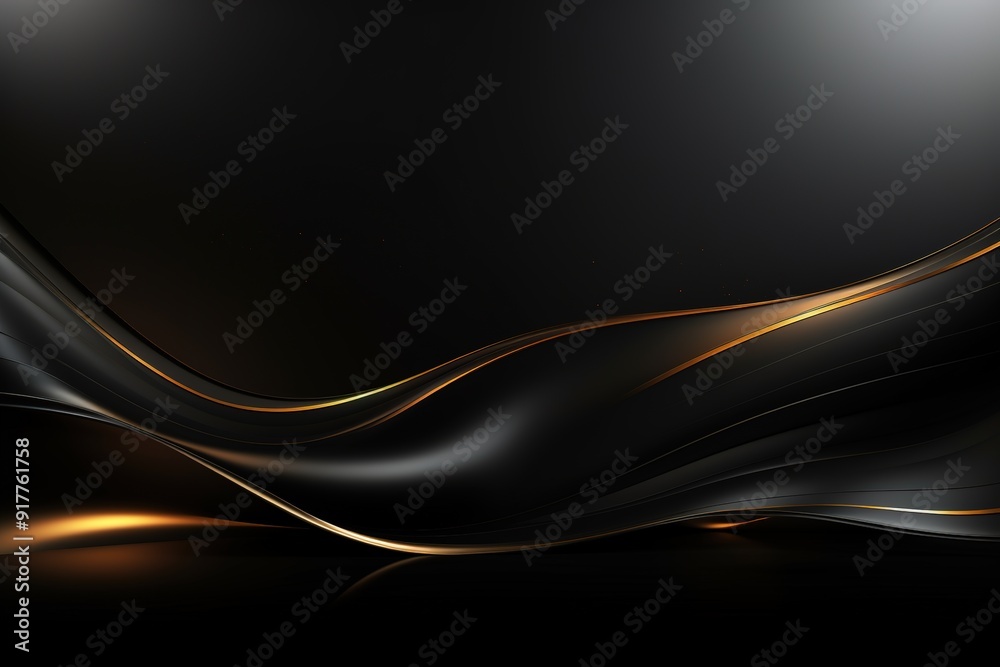 Abstract black and gold wave background. Abstract black and gold wave background.