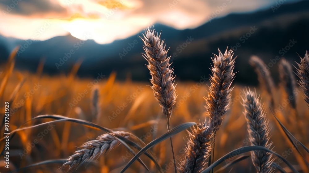  A sprawling expanse of tall grass lies before majestic mountain ranges Sunlight filters through the clouds in the distance