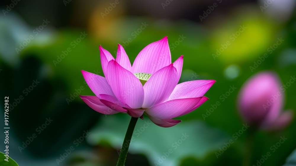 A tight shot of a pink bloom against a backdrop of green foliage, with softly blurred leaves in the foreground A tight shot of a pink bloom against a backdrop of green foliage, with softly blurred leaves in the foreground