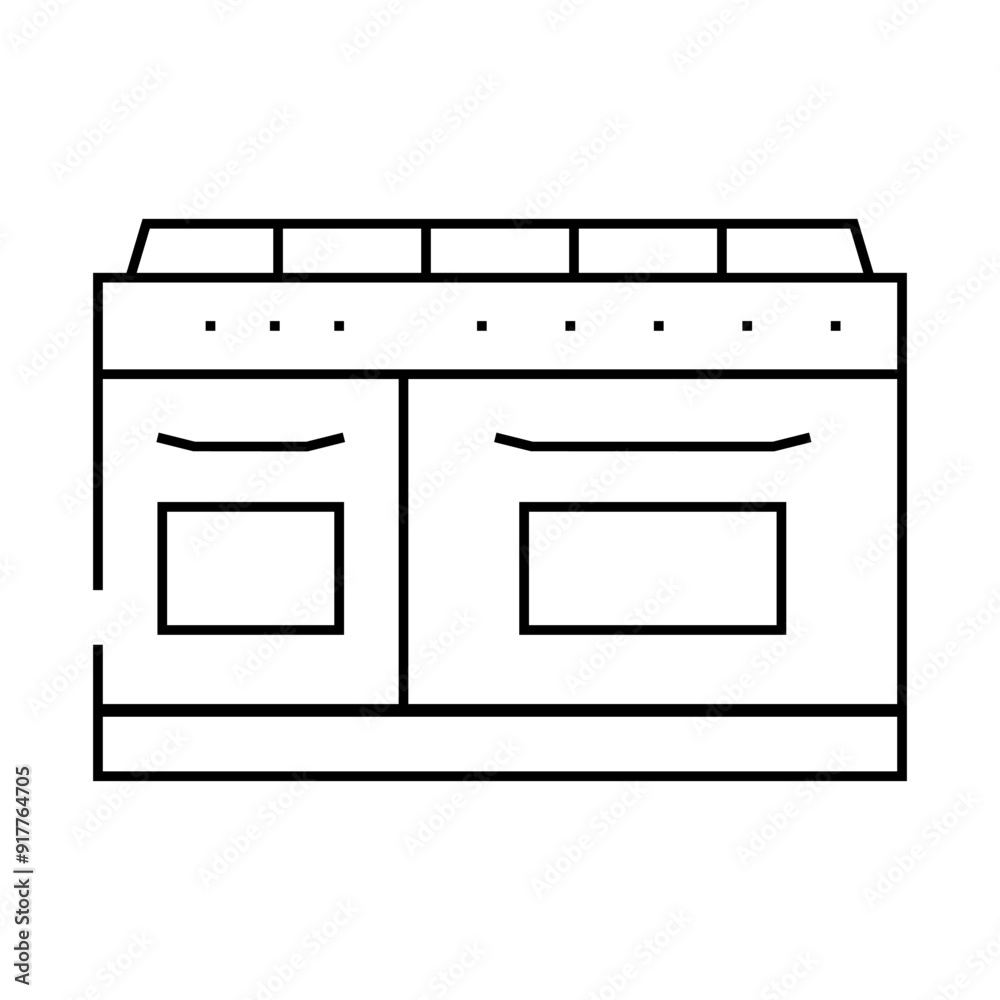 gas range line icon vector. gas range sign. isolated contour symbol black illustration gas range line icon vector. gas range sign. isolated contour symbol black illustration