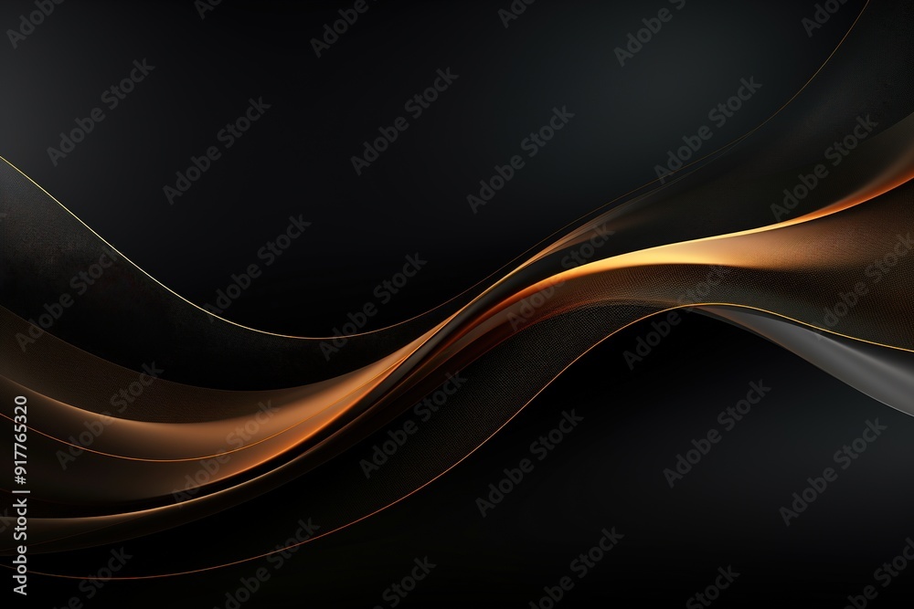 Abstract black and gold wave background. Abstract black and gold wave background.