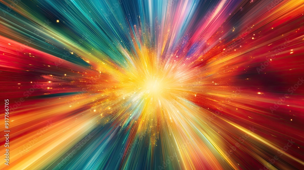 A burst of colorful energy radiates from the center of this abstract background, full of movement and life. A burst of colorful energy radiates from the center of this abstract background, full of movement and life.