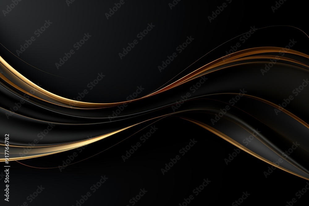 Abstract black and gold wave background. Abstract black and gold wave background.