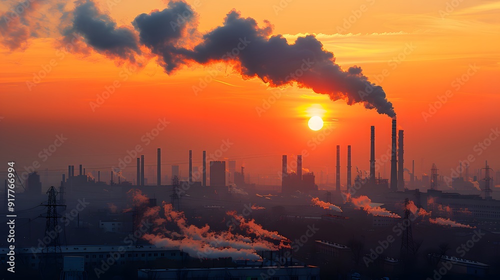 Urban Dusk. Industrial cityscape at sunset. Urban Dusk. Industrial cityscape at sunset.