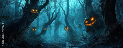 A haunting forest filled wi...