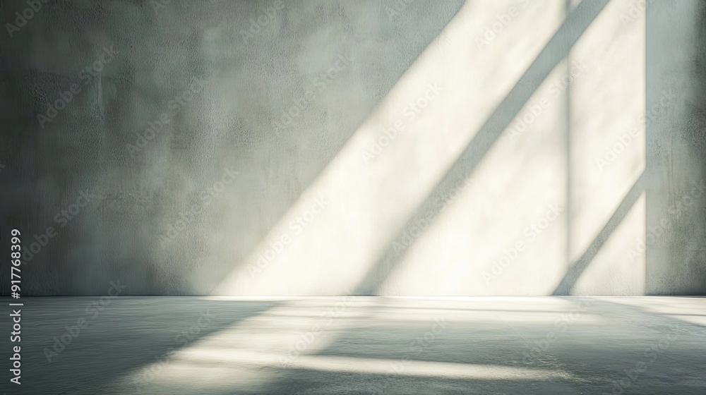 Sunbeams Illuminating a Concrete Room with a Smooth Floor Sunbeams Illuminating a Concrete Room with a Smooth Floor