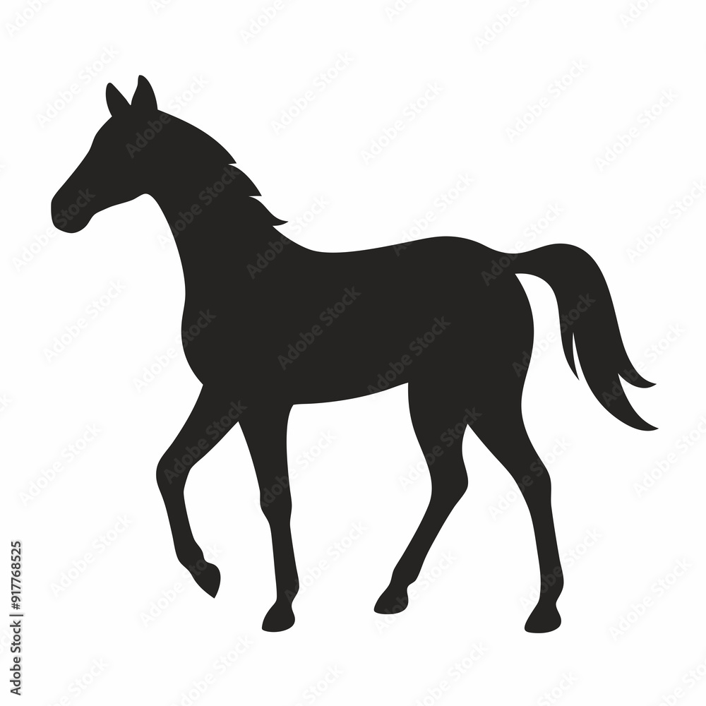 Horse silhouette vector illustration with white background Horse silhouette vector illustration with white background