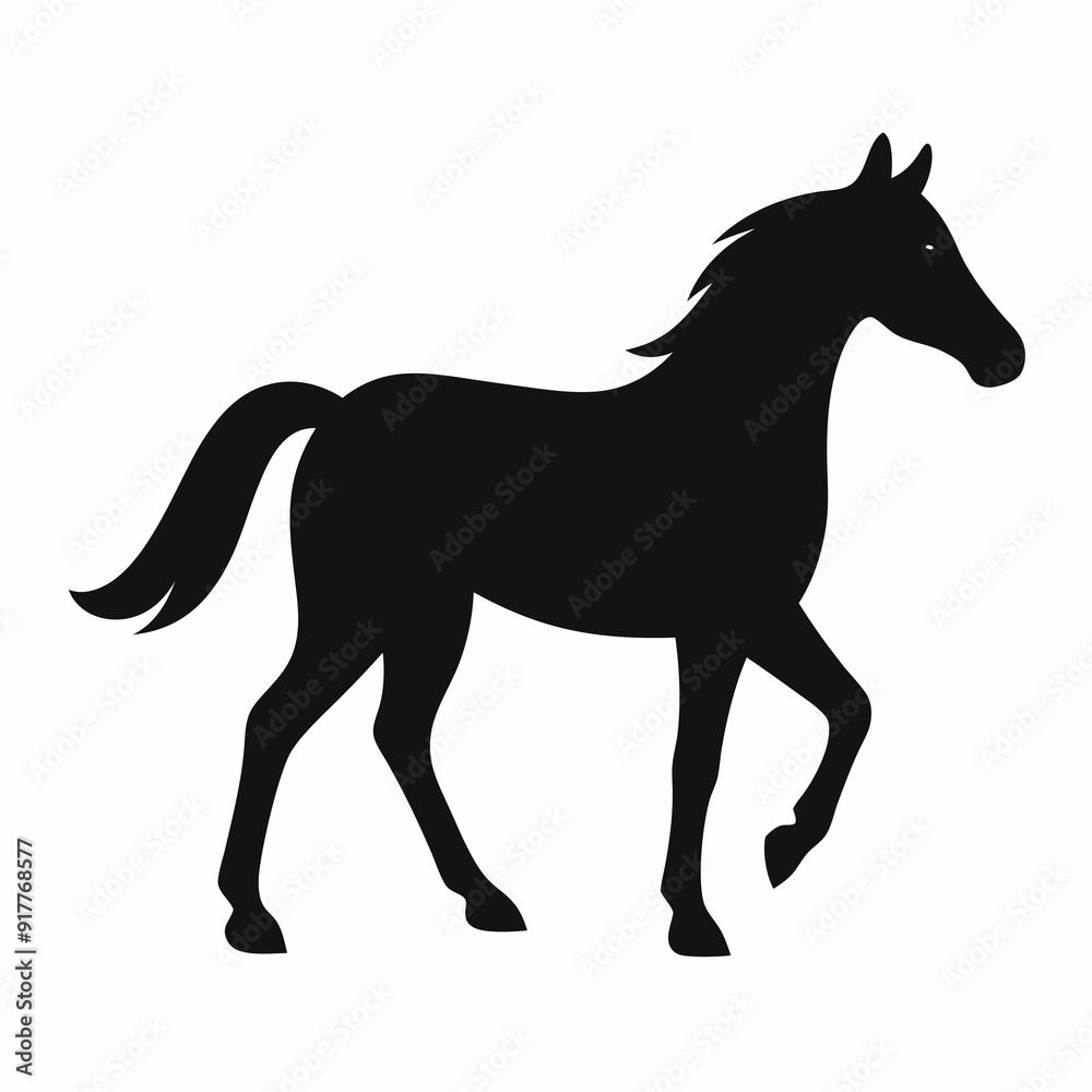 Horse silhouette vector illustration with white background Horse silhouette vector illustration with white background