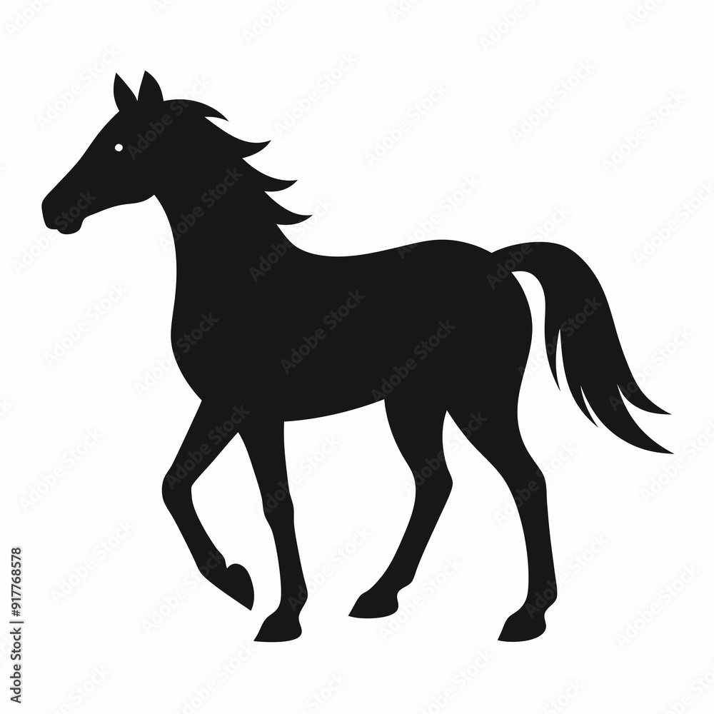 Horse silhouette vector illustration with white background Horse silhouette vector illustration with white background