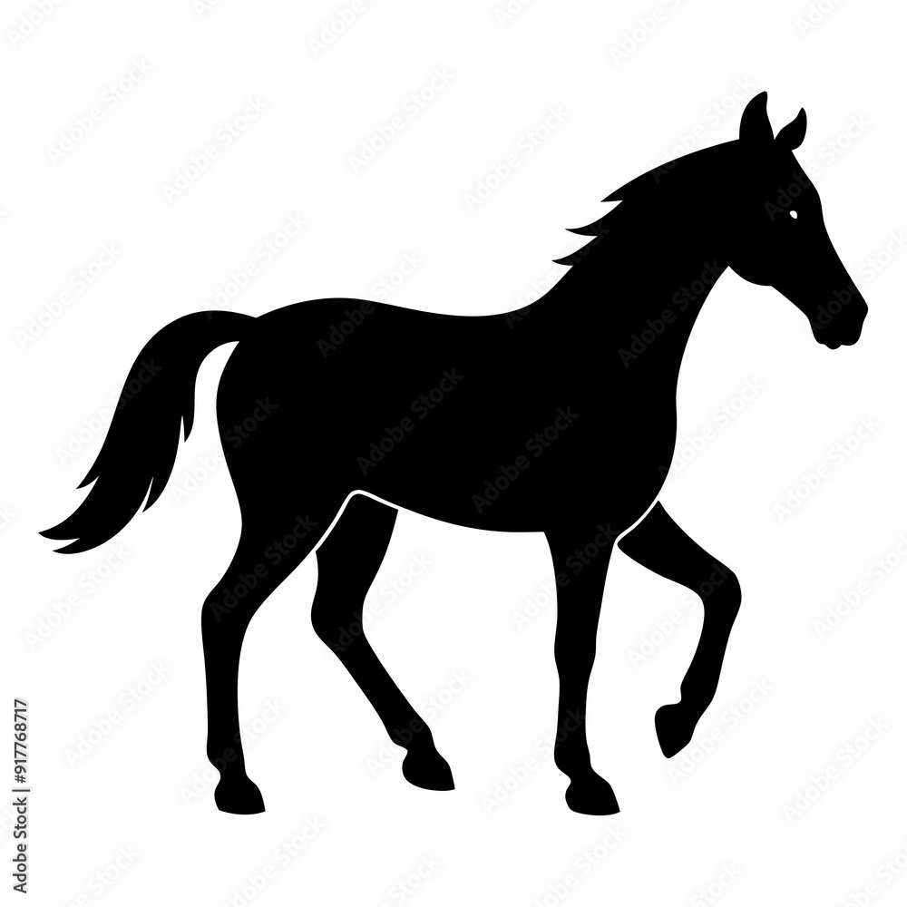 Horse silhouette vector illustration with white background Horse silhouette vector illustration with white background